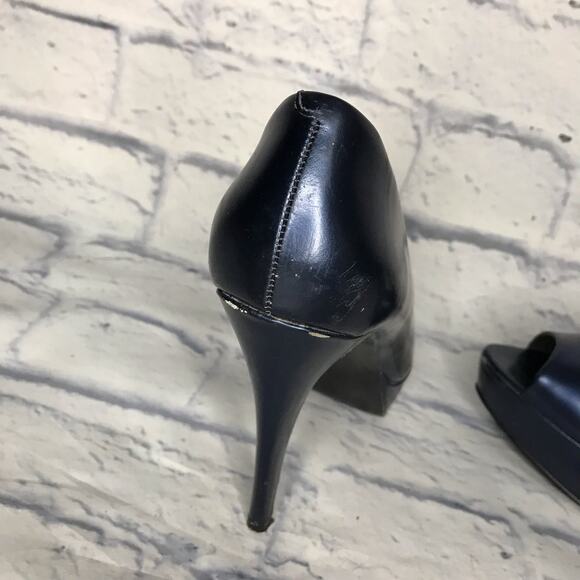 Guess Metallic Blue Peeptoe Pump - Picture 7 of 9